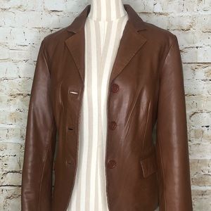 Brown leather jacket